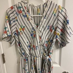 Cinched Tie Wrap Blouse